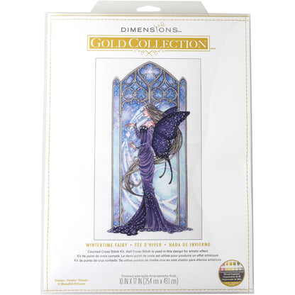 Dimensions Gold Collection Wintertime Fairy Counted Cross Stitch Kit, 10" x 17"
