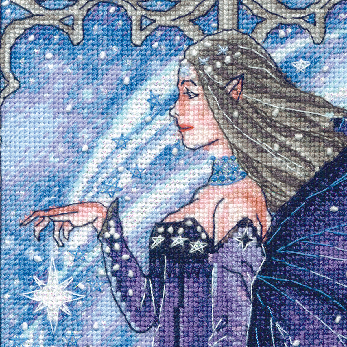 Dimensions Gold Collection Wintertime Fairy Counted Cross Stitch Kit, 10" x 17"