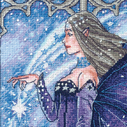 Dimensions Gold Collection Wintertime Fairy Counted Cross Stitch Kit, 10" x 17"