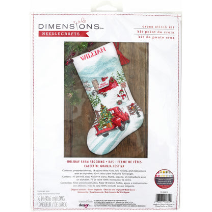 Dimensions Holiday Farm Stocking Counted Cross Stitch Kit, 16" long