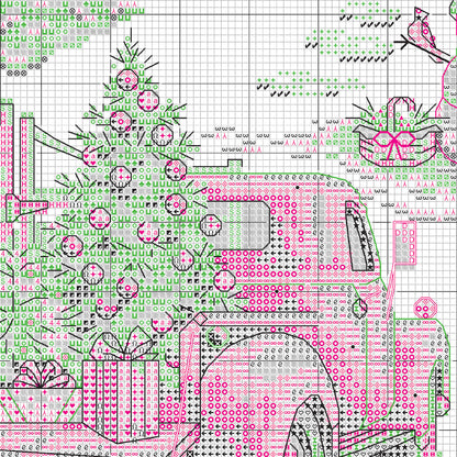 Dimensions Holiday Farm Stocking Counted Cross Stitch Kit, 16" long