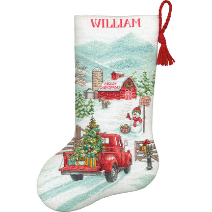 Dimensions Holiday Farm Stocking Counted Cross Stitch Kit, 16" long
