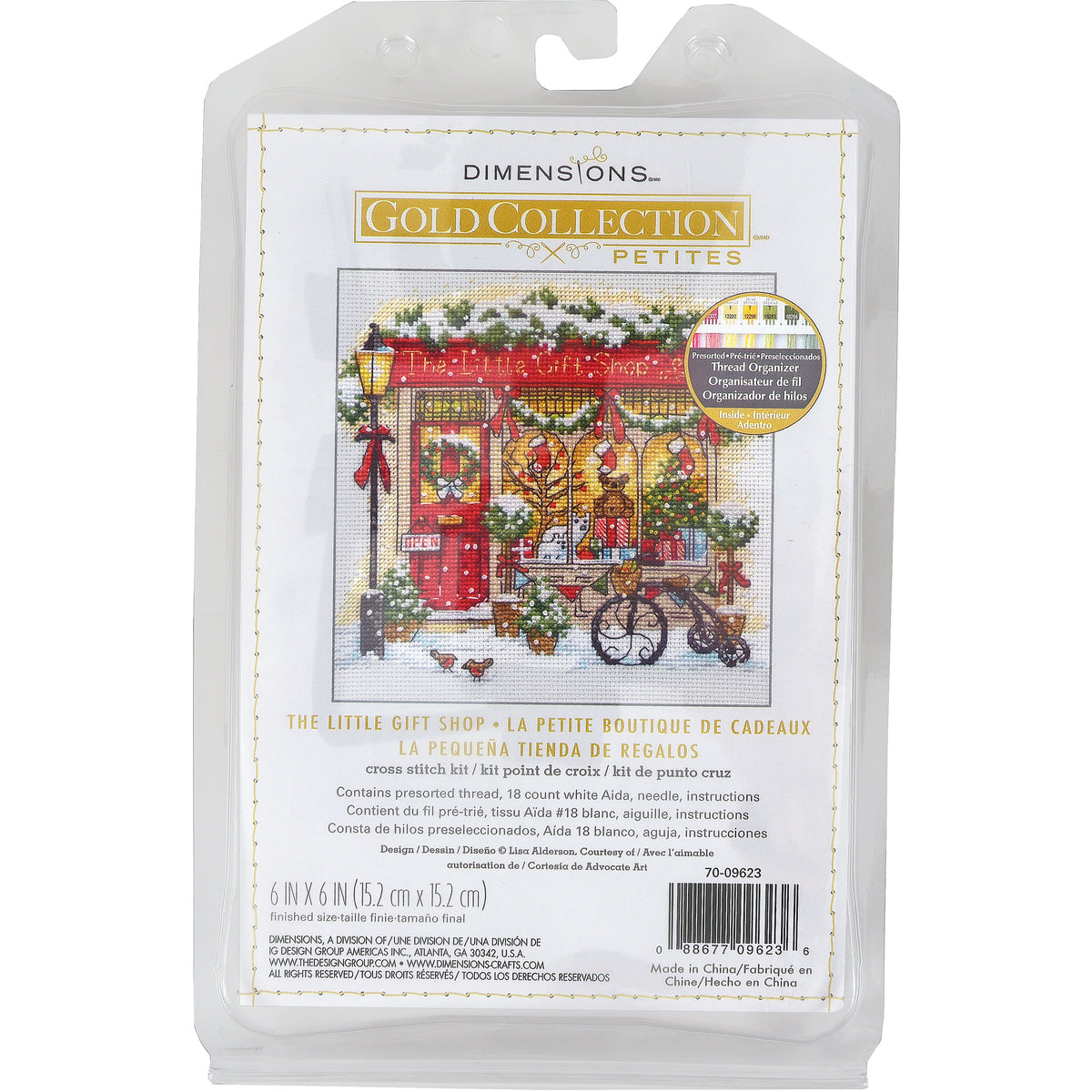 Dimensions Gold Collection Petite The Little Gift Shop Counted Cross Stitch Kit, 6" x 6"
