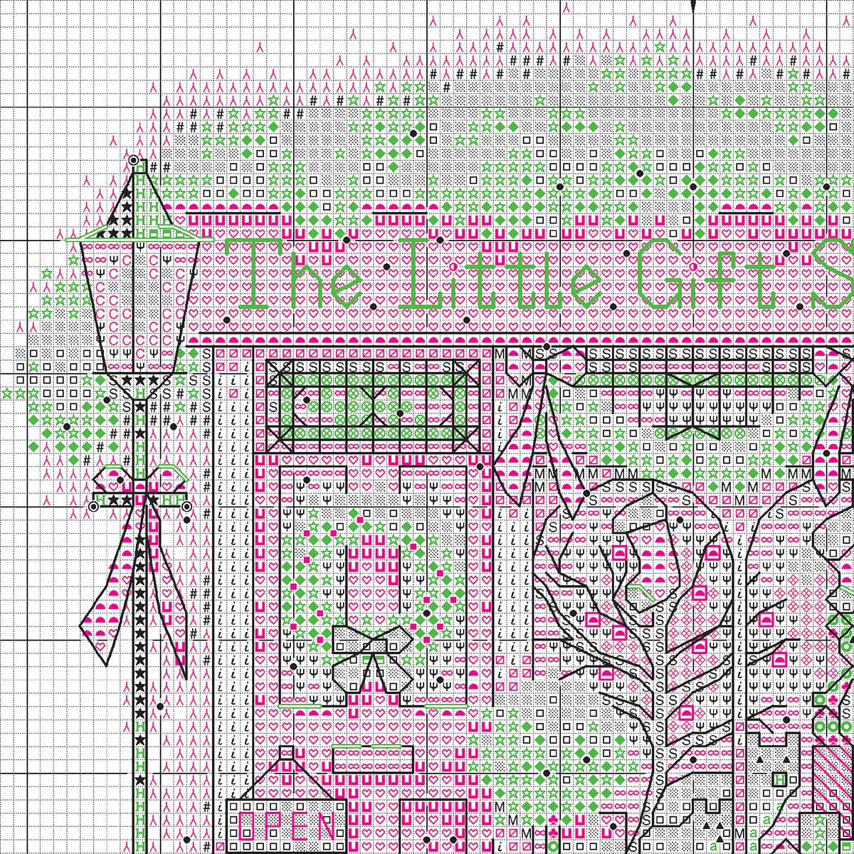 Dimensions Gold Collection Petite The Little Gift Shop Counted Cross Stitch Kit, 6" x 6"