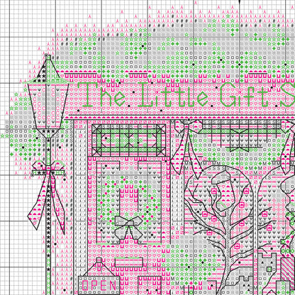 Dimensions Gold Collection Petite The Little Gift Shop Counted Cross Stitch Kit, 6" x 6"