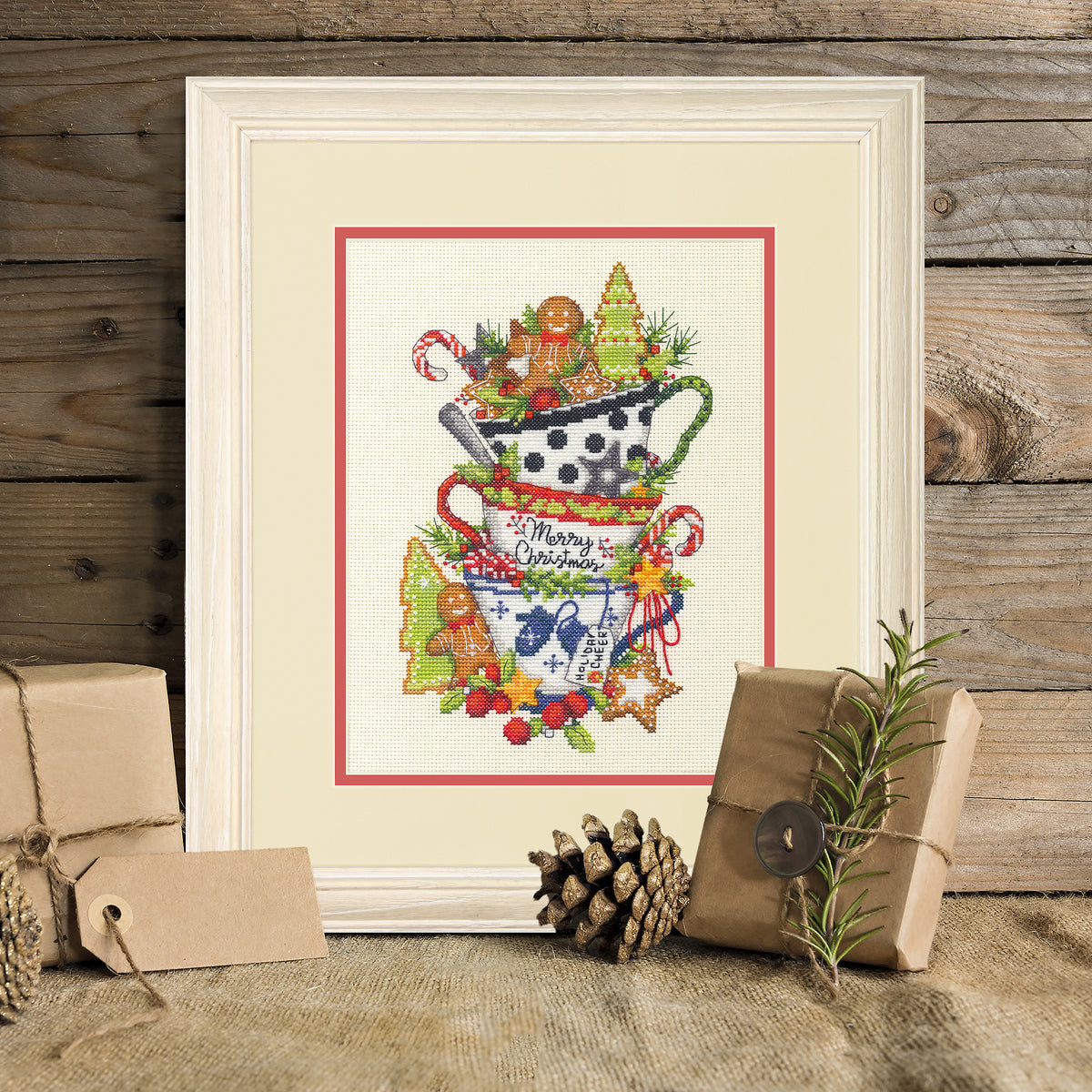 Dimensions Christmas Tea Counted Cross Stitch Kit, 8" x 10"