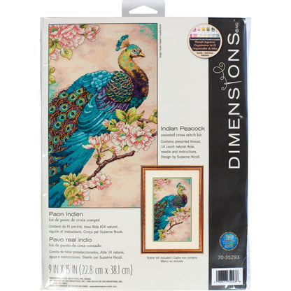 Dimensions Indian Peacock Counted Cross Stitch Kit, 9" x 15"