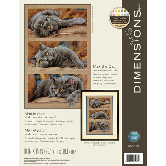 Dimensions Max the Cat Counted Cross Stitch Kit, 10" x 15"