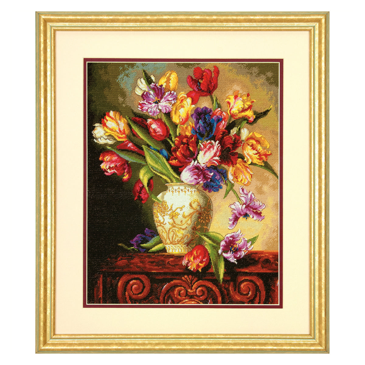 Dimensions Gold Collection Parrot Tulips Counted Cross Stitch Kit, 12" x 15"