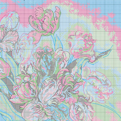 Dimensions Gold Collection Parrot Tulips Counted Cross Stitch Kit, 12" x 15"