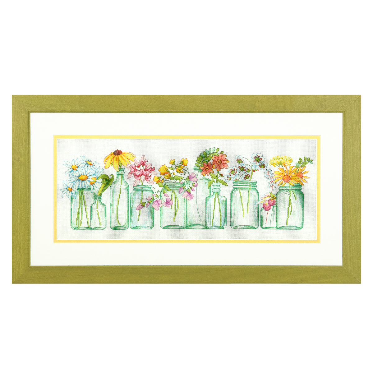 Dimensions Mason Jar Lineup Counted Cross Stitch Kit, 18" x 7"