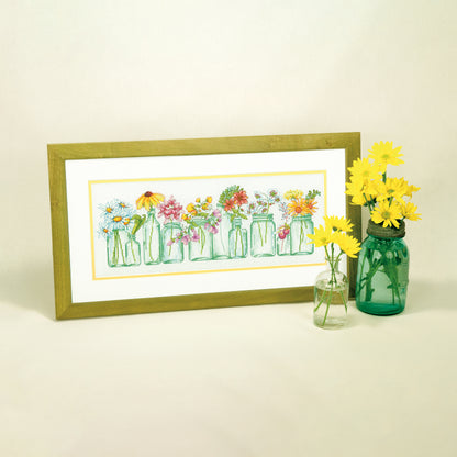 Dimensions Mason Jar Lineup Counted Cross Stitch Kit, 18" x 7"