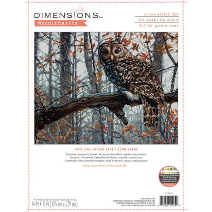 Dimensions Wise Owl Counted Cross Stitch Kit, 14" x 11"