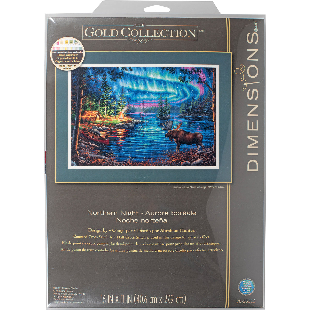 Dimensions Gold Collection Northern Night Counted Cross Stitch Kit, 16" x 11"