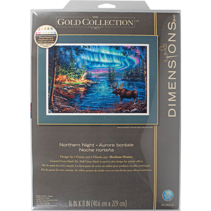 Dimensions Gold Collection Northern Night Counted Cross Stitch Kit, 16" x 11"