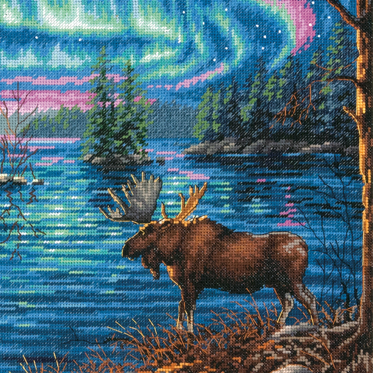 Dimensions Gold Collection Northern Night Counted Cross Stitch Kit, 16" x 11"