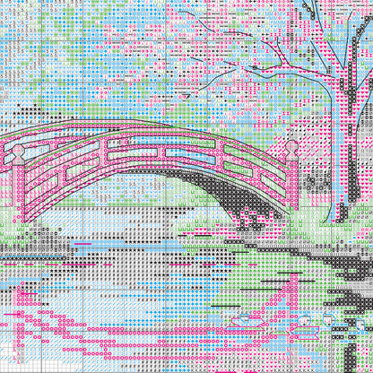 Dimensions Gold Collection Japanese Garden Counted Cross Stitch Kit, 16" x 12"