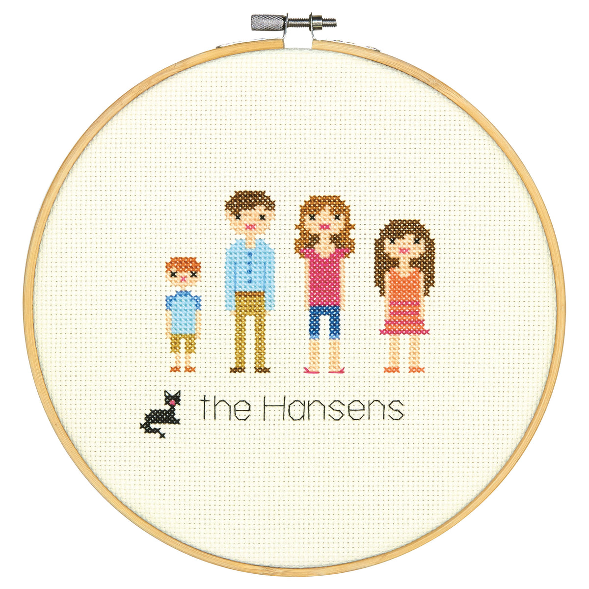 Dimensions All in the Family Counted Cross Stitch Kit, 8" diameter