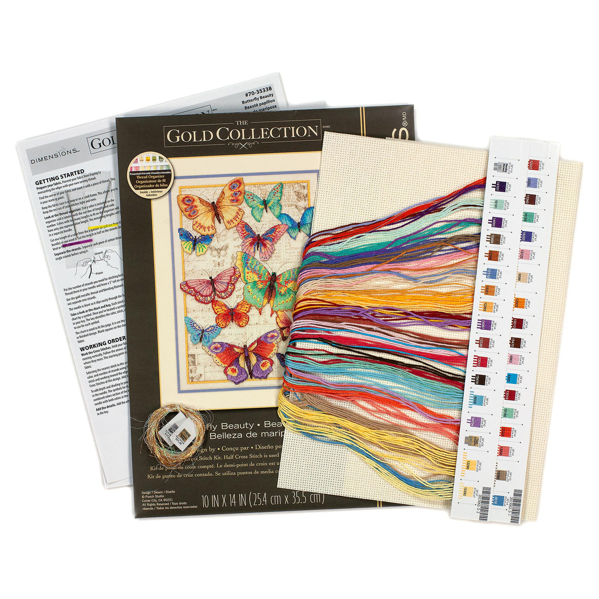 Dimensions Gold Collection Butterfly Beauty Counted Cross Stitch Kit, 10" x 14"
