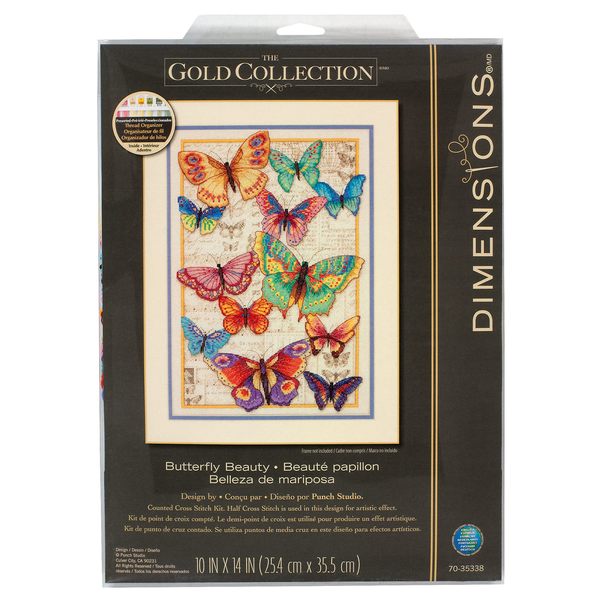 Dimensions Gold Collection Butterfly Beauty Counted Cross Stitch Kit, 10" x 14"