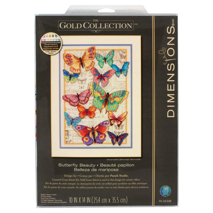 Dimensions Gold Collection Butterfly Beauty Counted Cross Stitch Kit, 10" x 14"