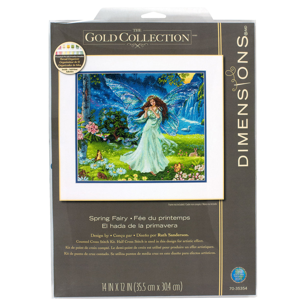 Dimensions Gold Collection Spring Fairy Counted Cross Stitch Kit, 14" x 12"