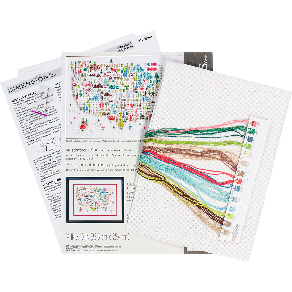 Dimensions Illustrated USA Counted Cross Stitch Kit, 14" x 10"