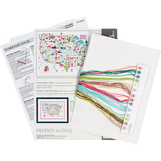 Dimensions Illustrated USA Counted Cross Stitch Kit, 14" x 10"