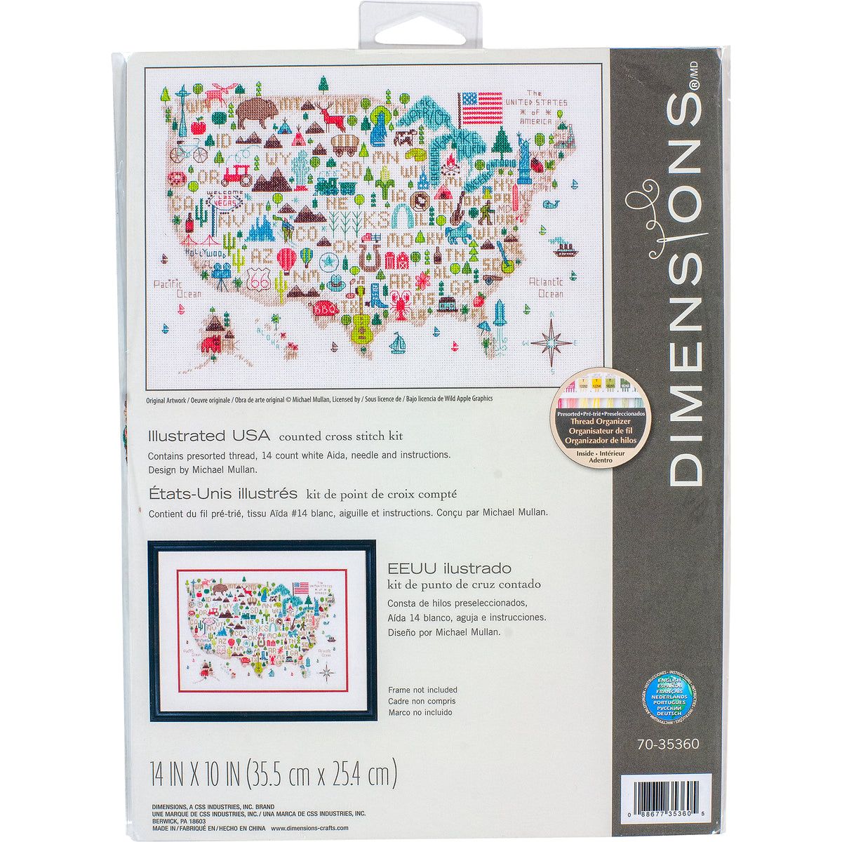 Dimensions Illustrated USA Counted Cross Stitch Kit, 14" x 10"
