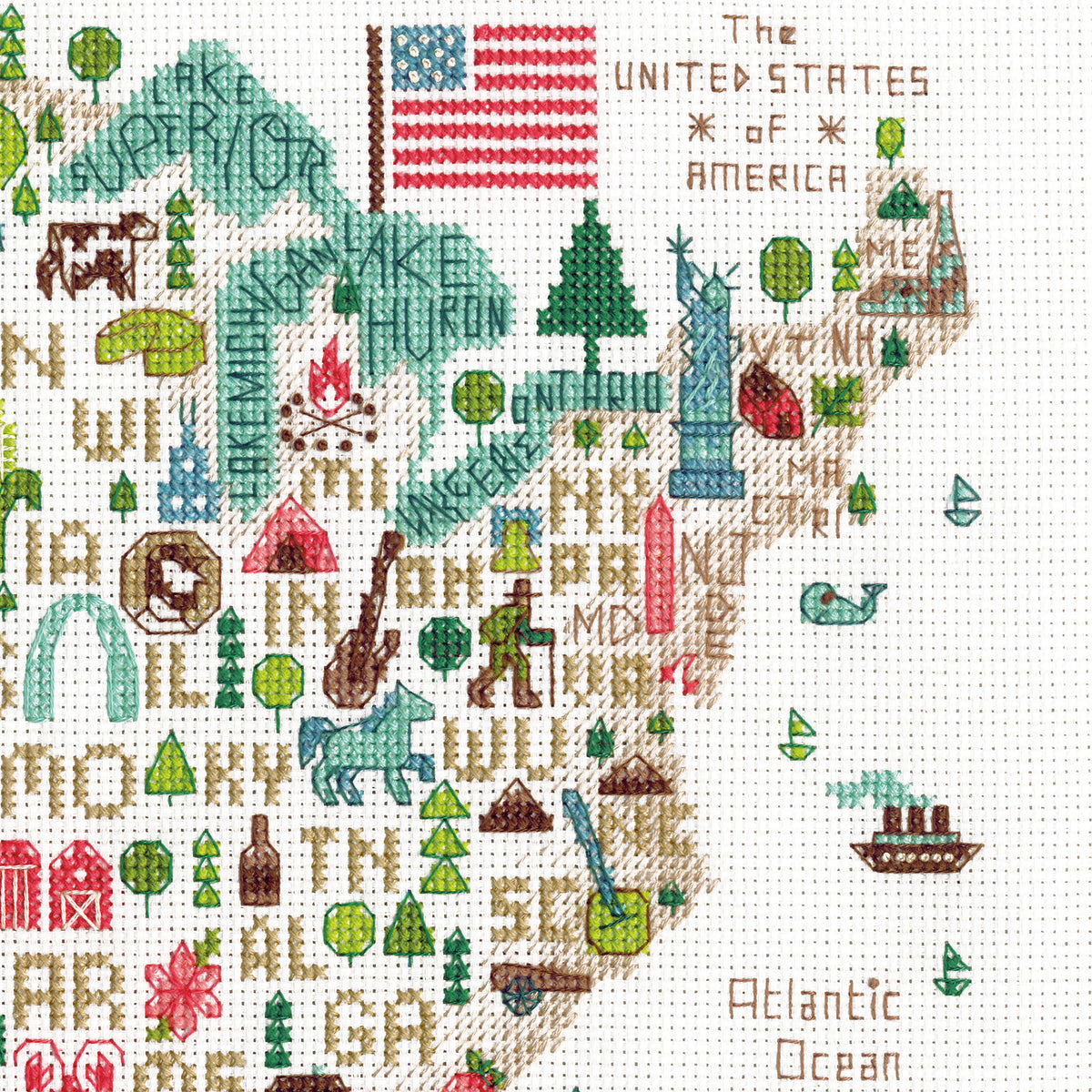 Dimensions Illustrated USA Counted Cross Stitch Kit, 14" x 10"