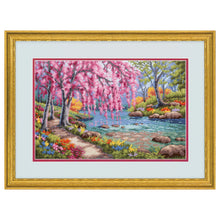 Dimensions Gold Collection Cherry Blossom Creek Counted Cross Stitch Kit, 15" x 10"