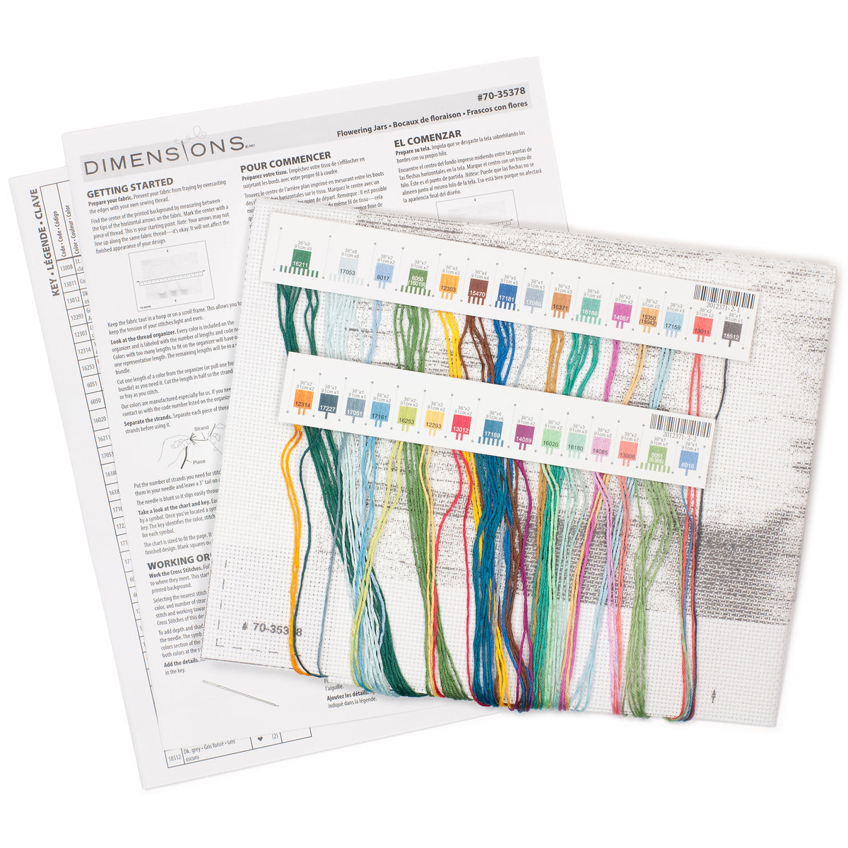 Dimensions Flowering Jars Counted Cross Stitch Kit, 14" x 10"