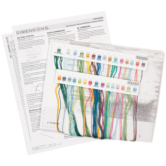 Dimensions Flowering Jars Counted Cross Stitch Kit, 14" x 10"