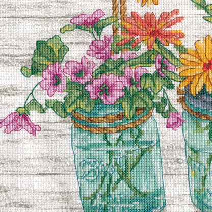 Dimensions Flowering Jars Counted Cross Stitch Kit, 14" x 10"