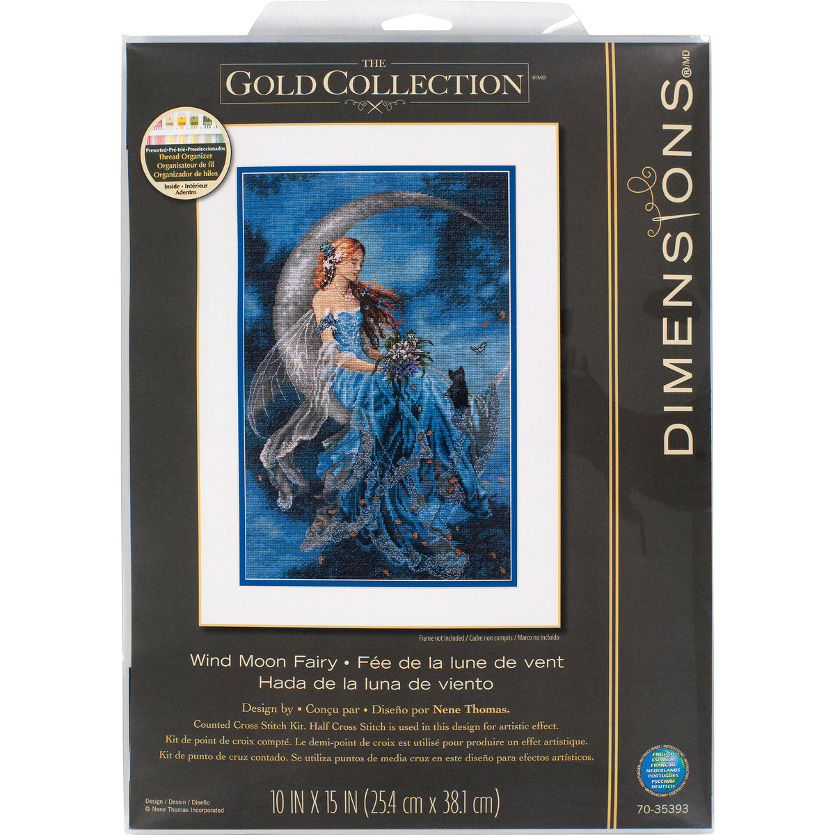 Dimensions Gold Collection Wind Moon Fairy Counted Cross Stitch Kit, 10" x 15"