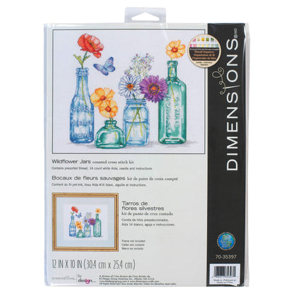 Dimensions Wildflower Jars Counted Cross Stitch Kit, 12" x 10"