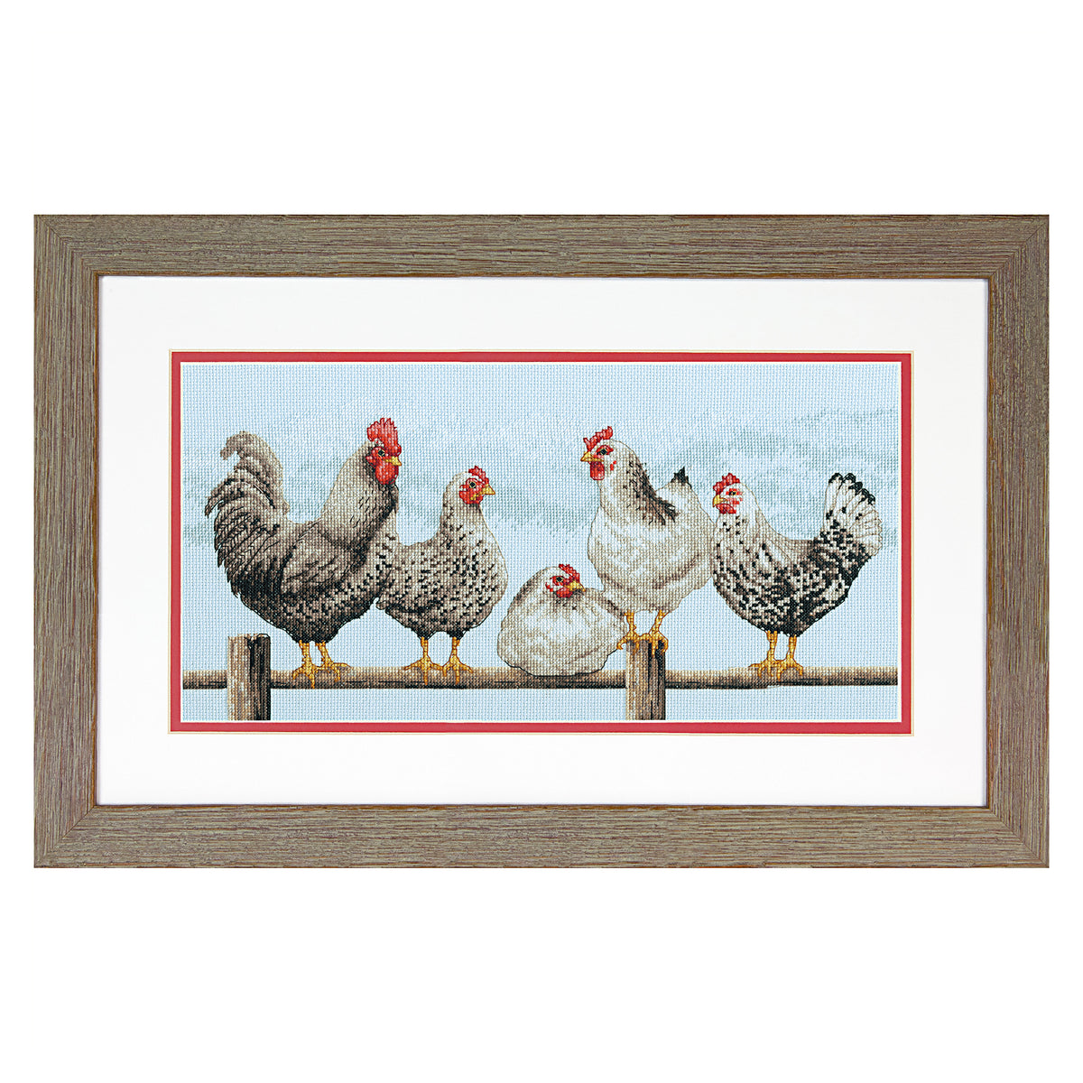 Dimensions Black & White Hens Counted Cross Stitch Kit, 16" x 8"
