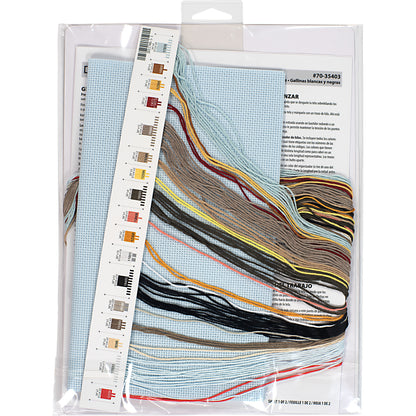 Dimensions Black & White Hens Counted Cross Stitch Kit, 16" x 8"