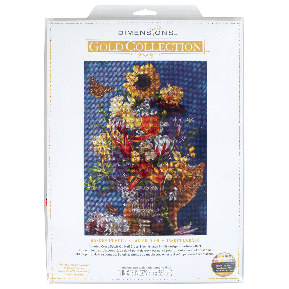 Dimensions Gold Collection Garden in Gold Counted Cross Stitch Kit, 11" x 15"