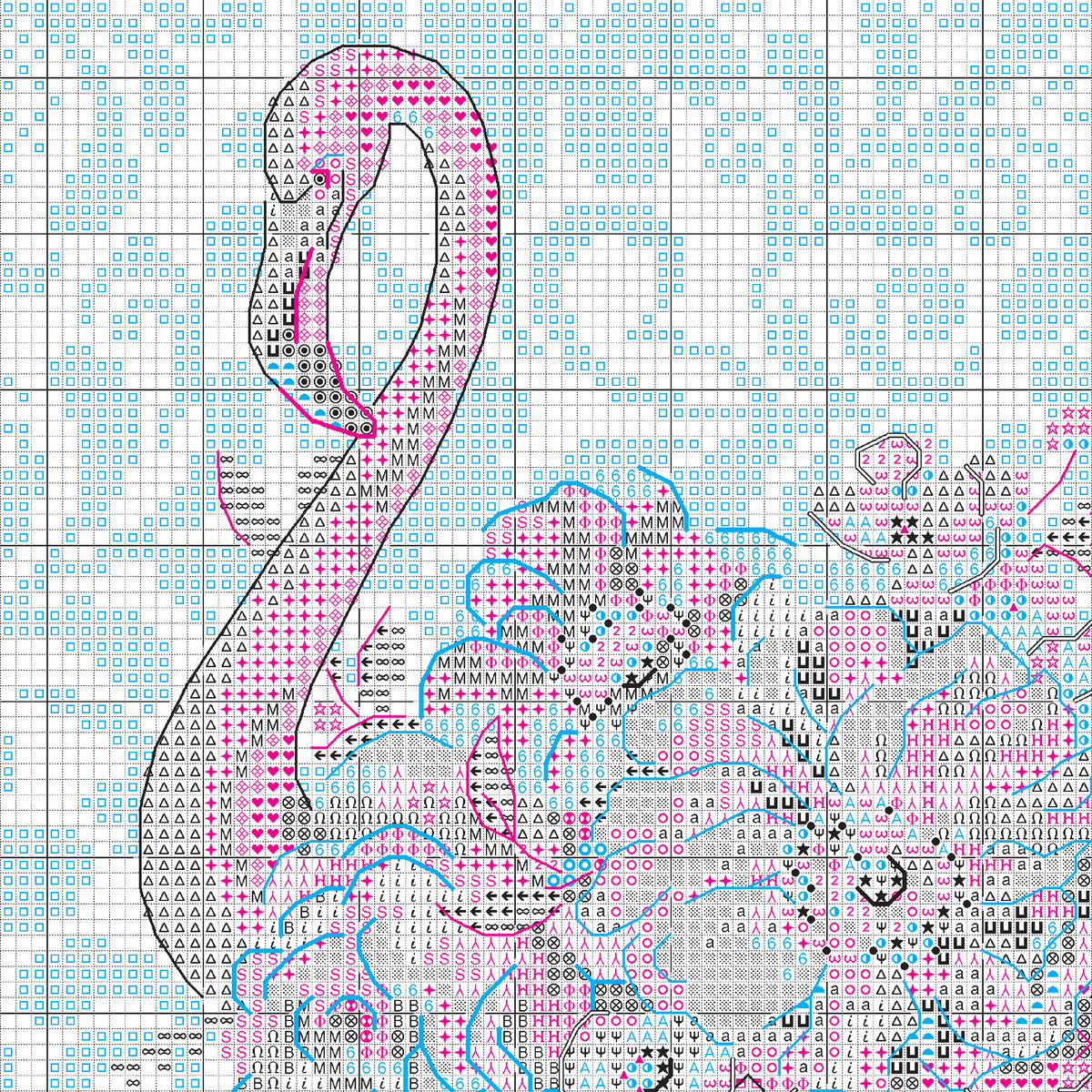Dimensions Floral Flamingo Counted Cross Stitch Kit, 9" x 12"