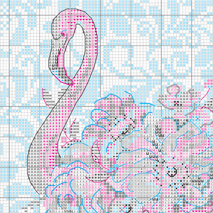 Dimensions Floral Flamingo Counted Cross Stitch Kit, 9" x 12"