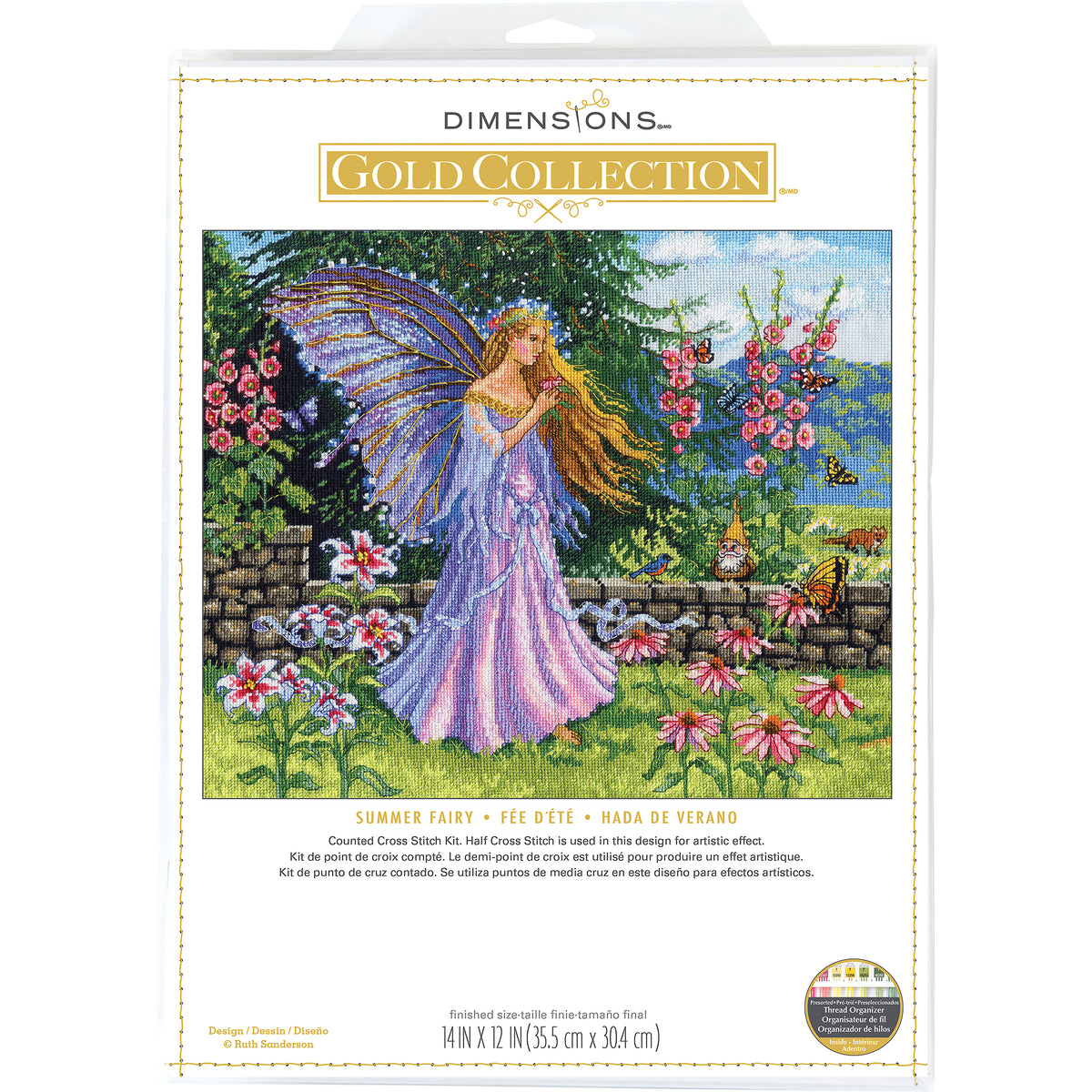 Dimensions Gold Collection Summer Fairy Counted Cross Stitch Kit, 14" x 12"