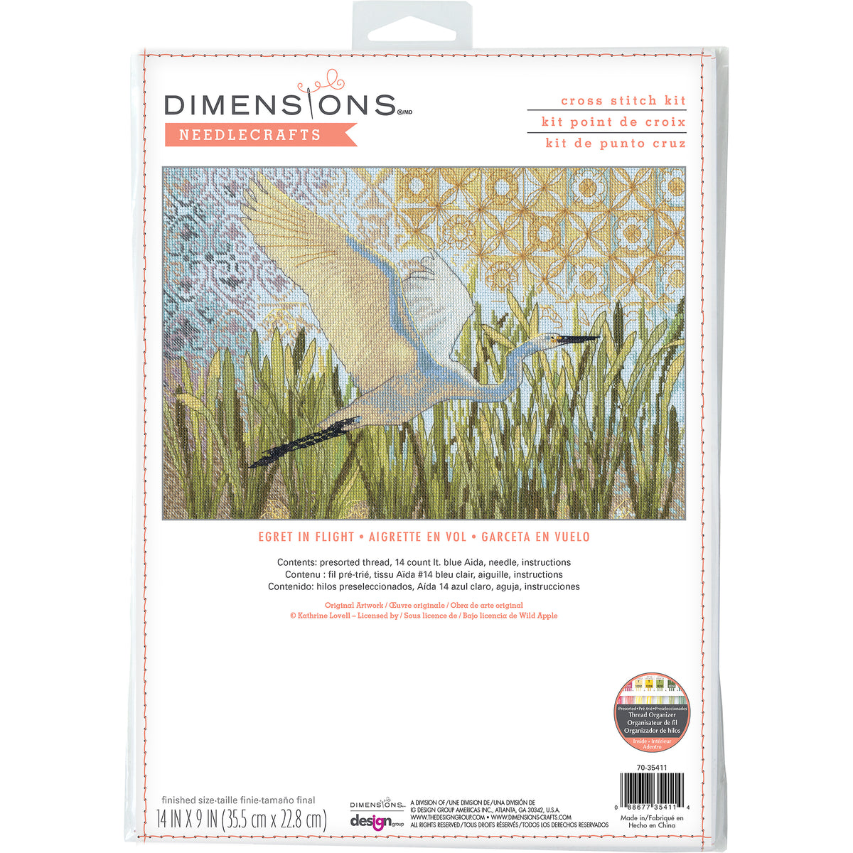Dimensions Egret in Flight Counted Cross Stitch Kit, 14" x 9"