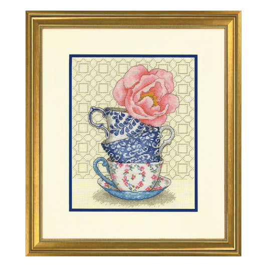 Dimensions Rose Tea Counted Cross Stitch Kit, 8" x 10"