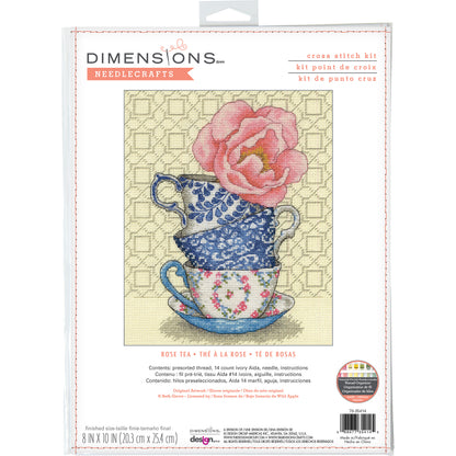 Dimensions Rose Tea Counted Cross Stitch Kit, 8" x 10"