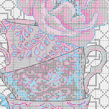 Dimensions Rose Tea Counted Cross Stitch Kit, 8" x 10"