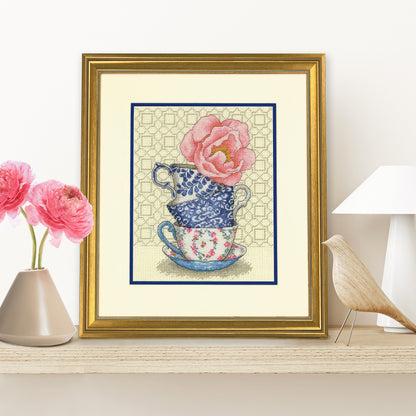 Dimensions Rose Tea Counted Cross Stitch Kit, 8" x 10"
