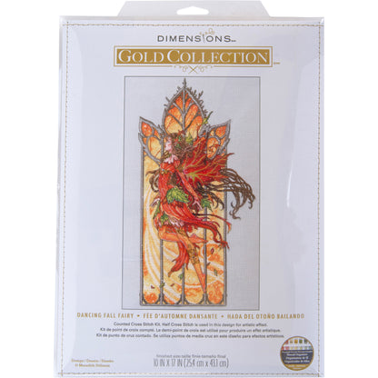 Dimensions Gold Collection Dancing Fall Fairy Counted Cross Stitch Kit, 10" x 17"