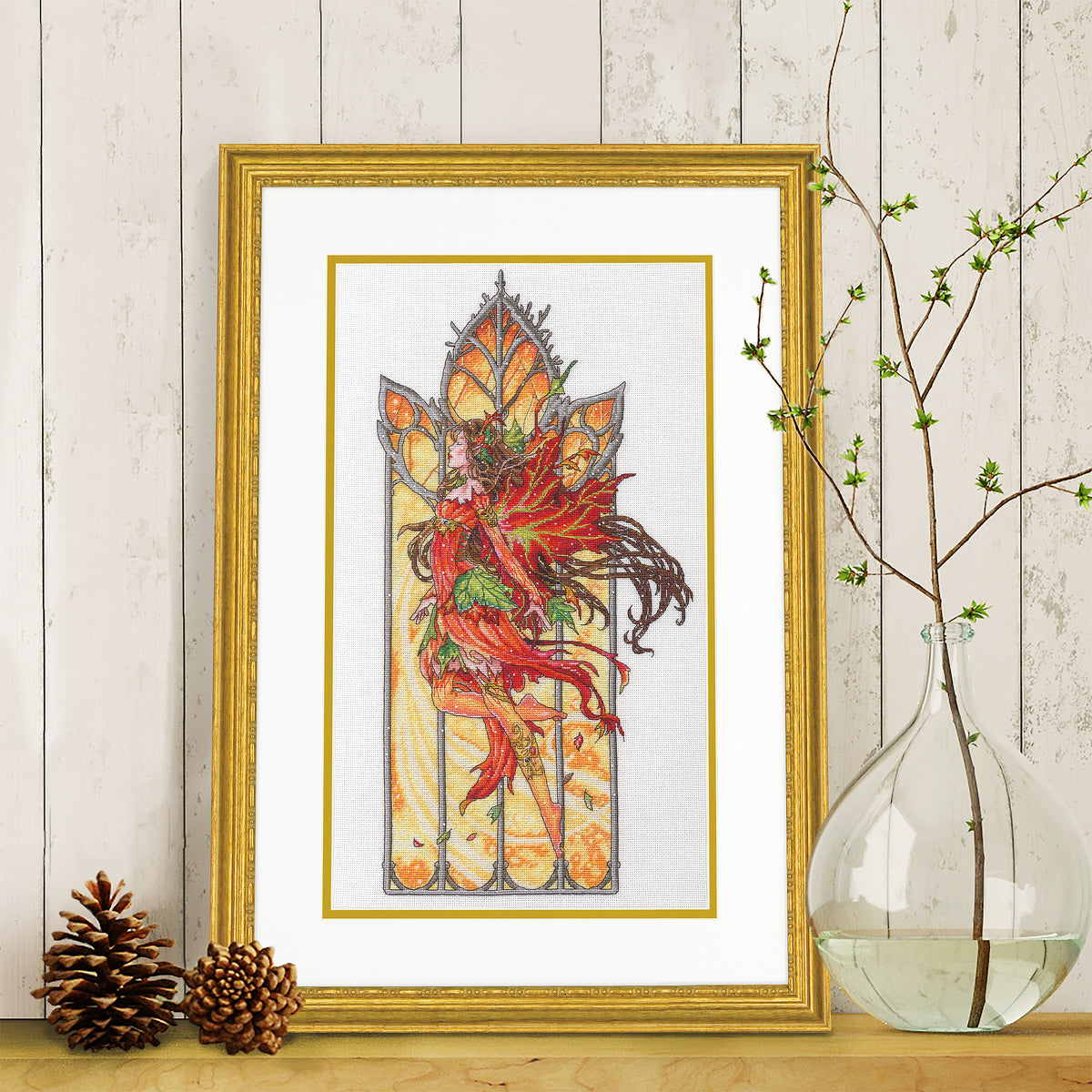 Dimensions Gold Collection Dancing Fall Fairy Counted Cross Stitch Kit, 10" x 17"