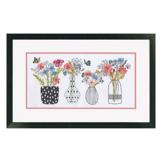 Dimensions Wildflower Vases Counted Cross Stitch Kit, 16" x 8"